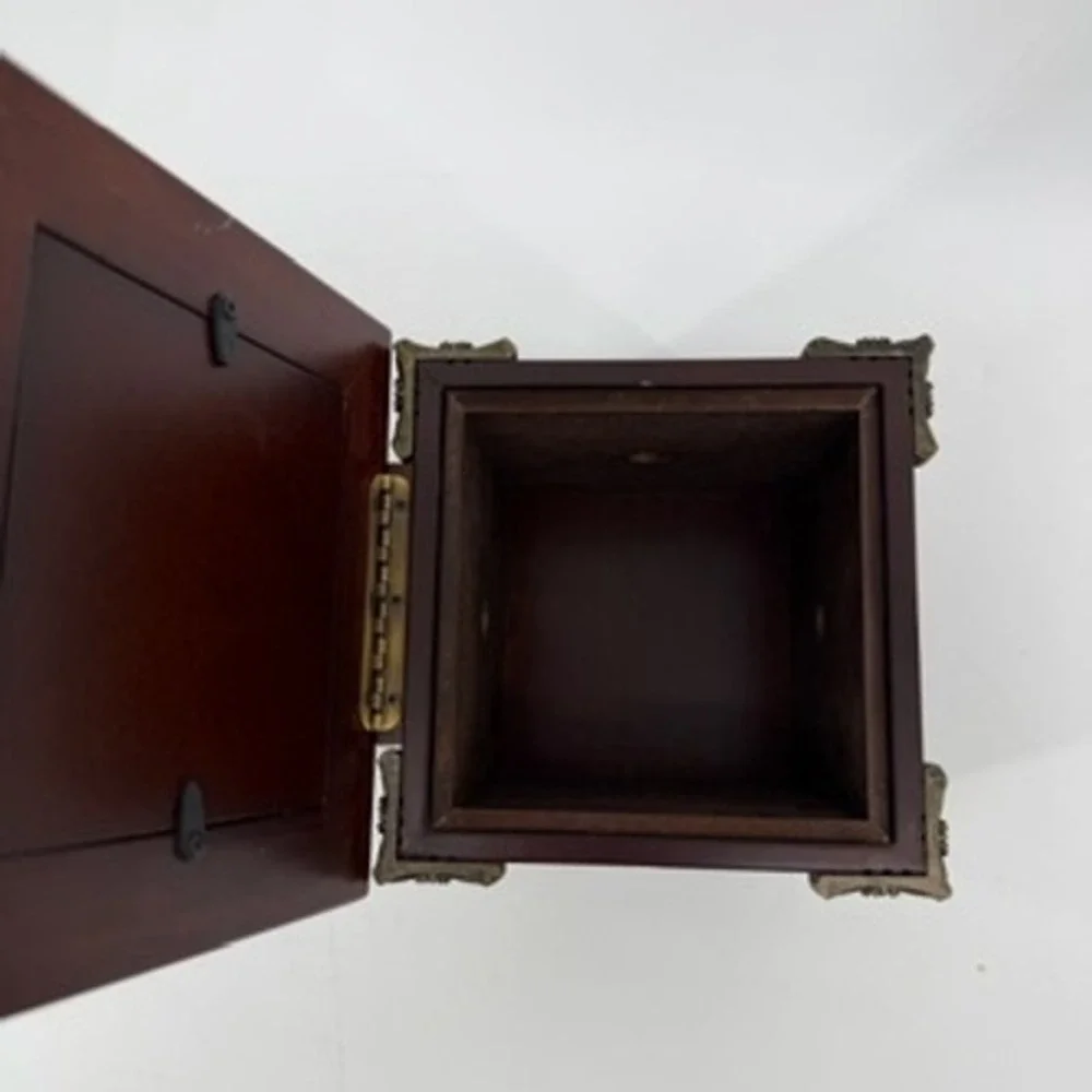 Bombay Company Wooden Photo Cube Jewelry Box Neoclassical Fluted Column 2002